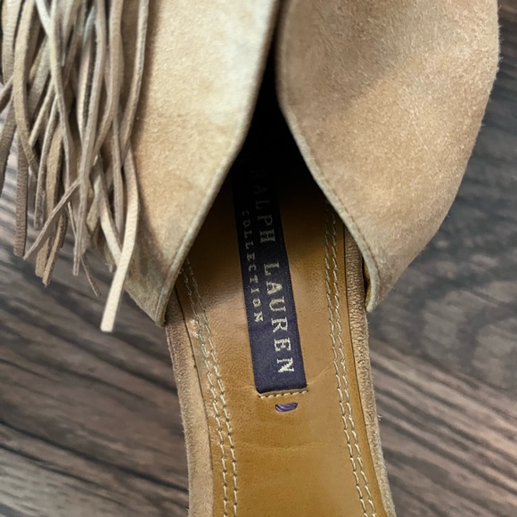 Ralph Lauren Collection Fringe Suede Heels - Picture 6 of 7